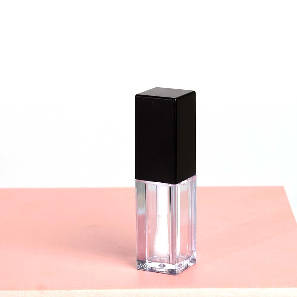 5ml Clear Square Large Head Brush Black Lip Gloss