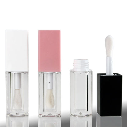 5ml Clear Square Large Head Brush Black Lip Gloss